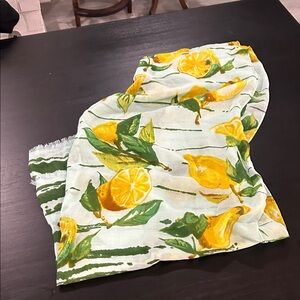 Lemon Print Scarf - Yellow and Green